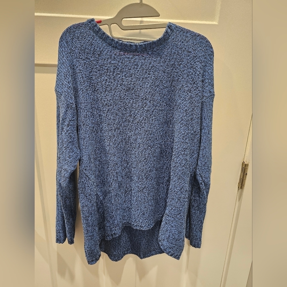 Philosophy Republic Clothing Washed Denim Heather Blue Knit Sweater Women Large